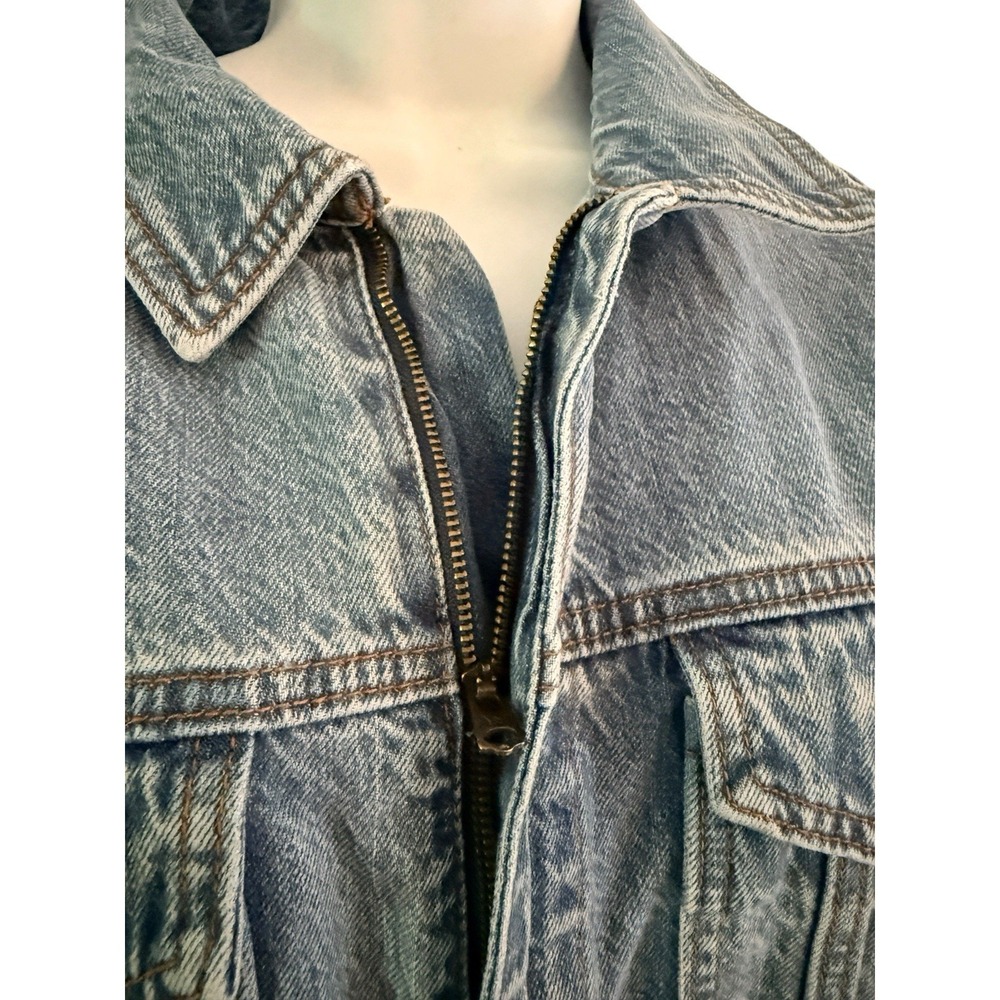 NWT Abercrombie & Fitch 90s Denim Jumpsuit L Relaxed Wide Leg Utility Coverall - Picture 7 of 10